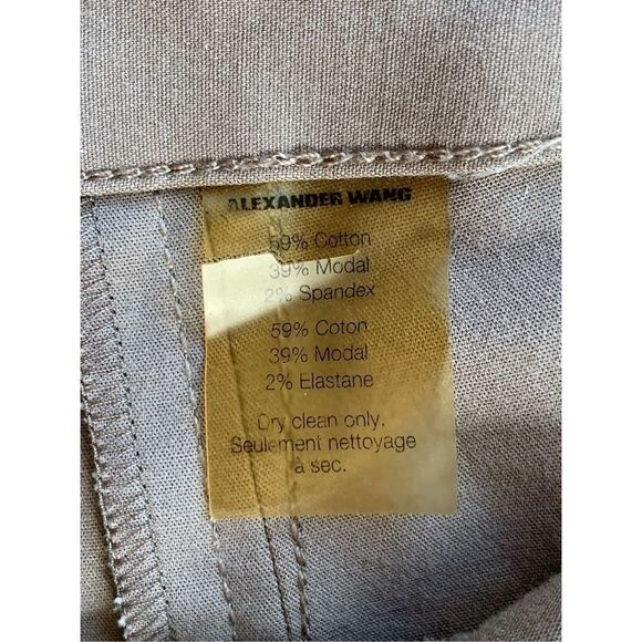 T by Alexander Wang Slim Stretch Pants with Ankle Zipper Beige Tan Size S - Picture 9 of 12